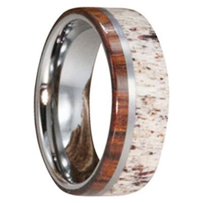 Mens Antler Wedding Rings